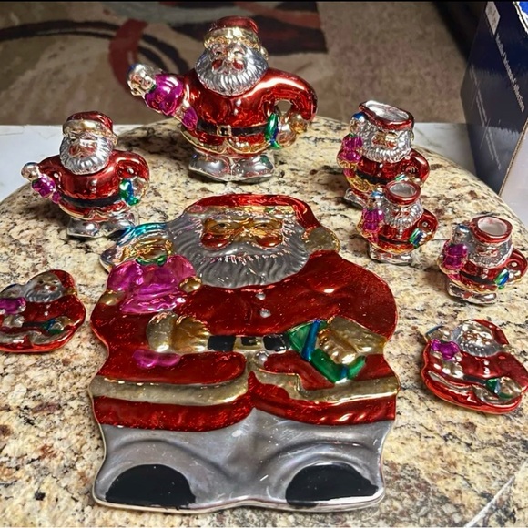 Style-Eyes by Baum Bros. Mini- 10 Piece Tea Set Metallic Santa Claus (New) - Picture 2 of 12